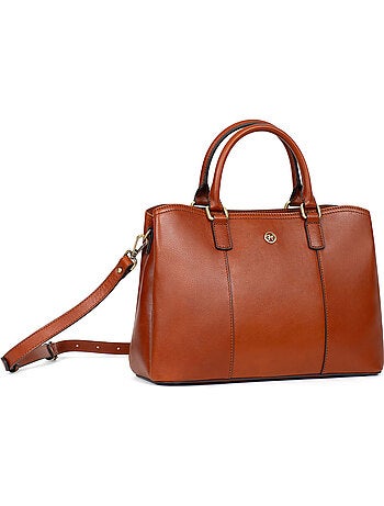 Sac porté main 2 poignées cuir ondine hexagona