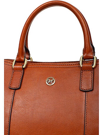 Sac porté main 2 poignées cuir ondine hexagona