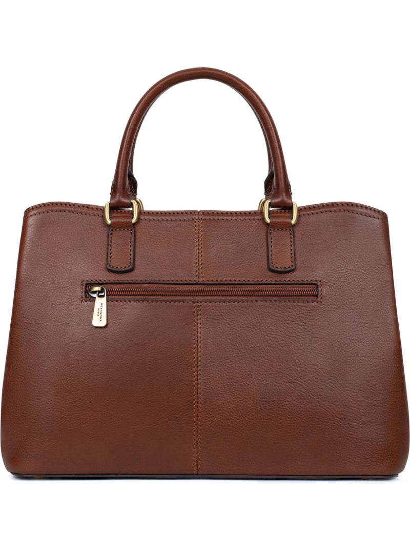 Sac porté main 2 poignées  Cuir ONDINE Marron - Kiabi