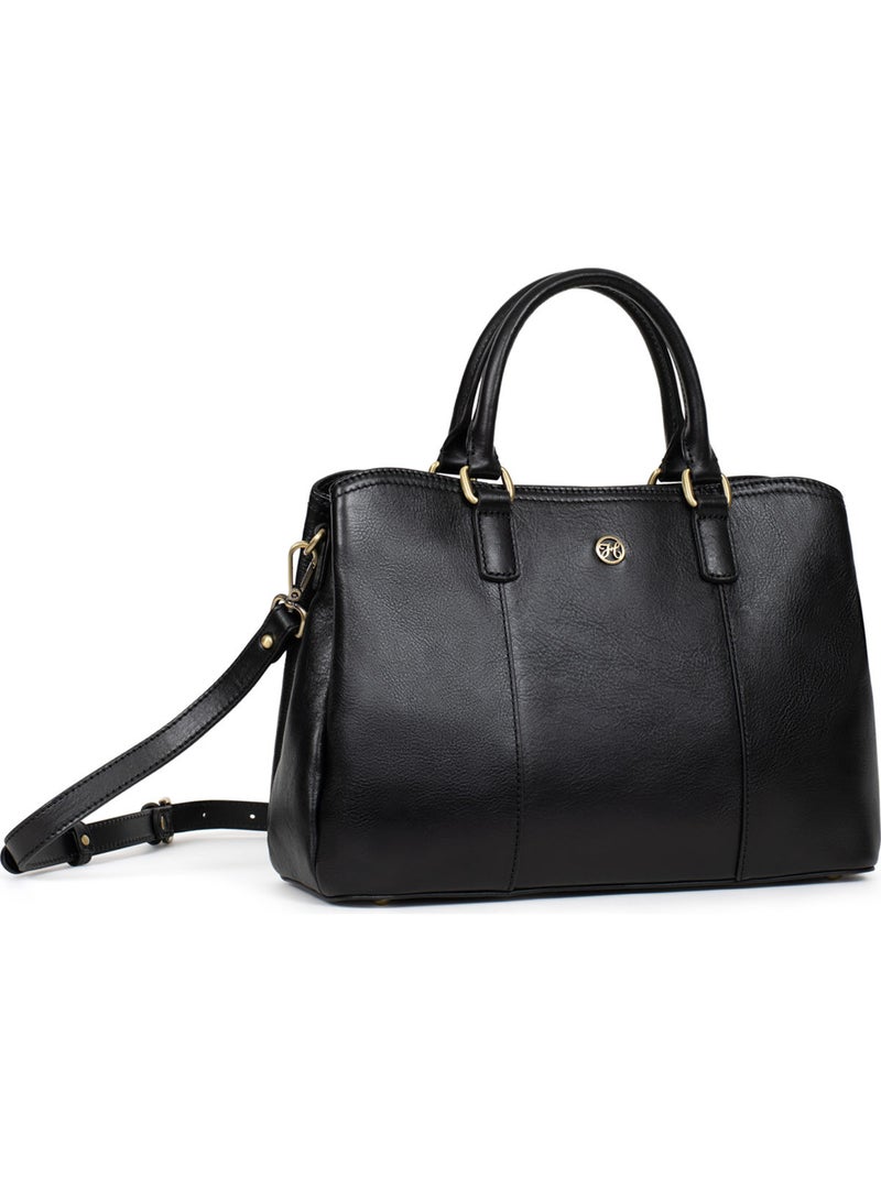 Sac porté main 2 poignées  Cuir ONDINE Noir - Kiabi