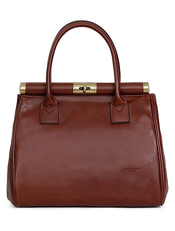 Sac porté main 2 poignées cuir république hexagona