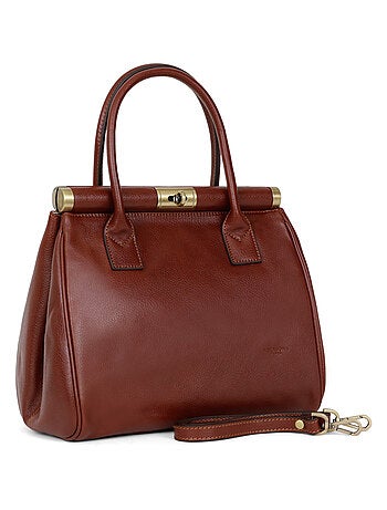 Sac porté main 2 poignées cuir république hexagona