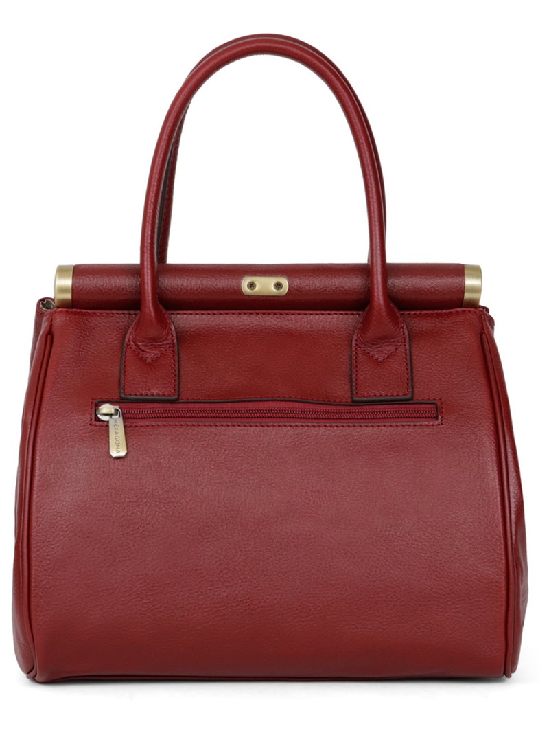 Sac porté main 2 poignées  cuir république hexagona Rouge carmin - Kiabi