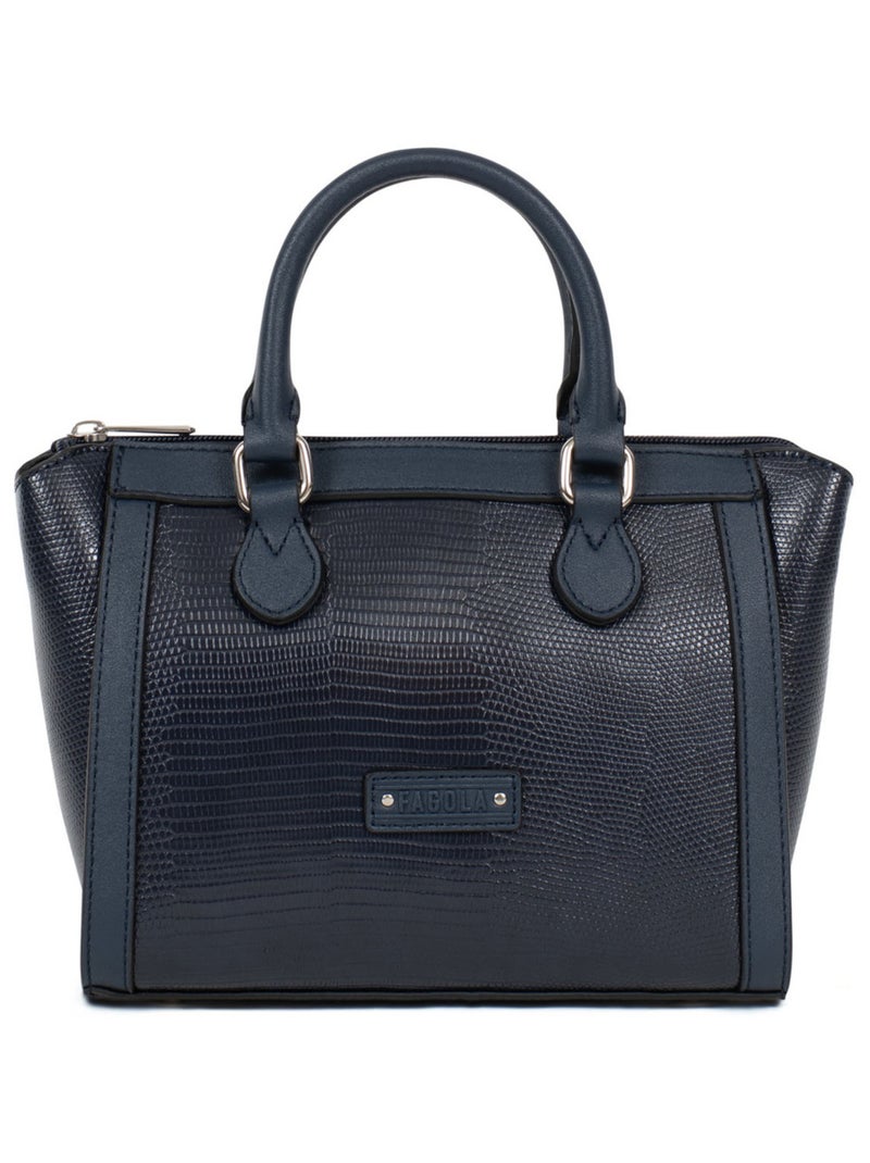 Sac porté main 2 poignées Maria Femme Bleu marine - Kiabi