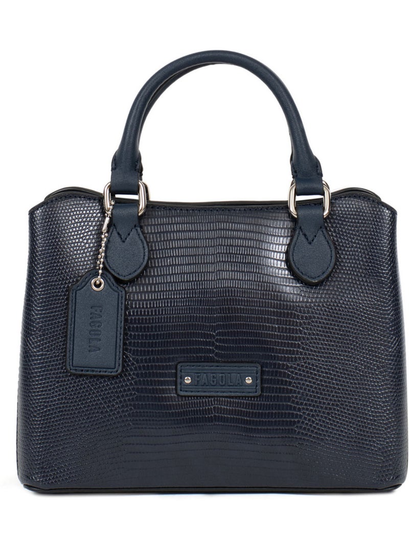 Sac porté main 2 poignées Maria Femme Bleu marine - Kiabi