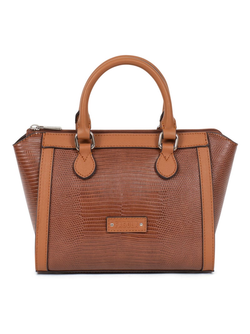 Sac porté main 2 poignées Maria Femme Cognac - Kiabi