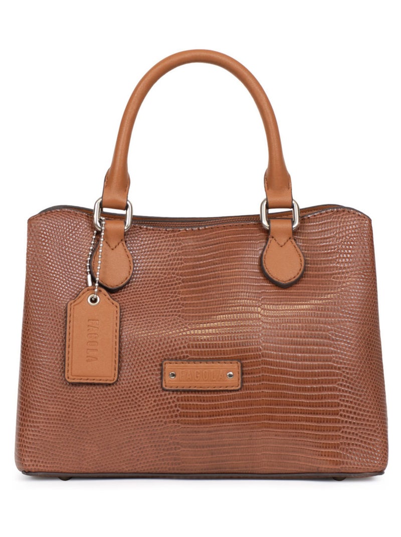 Sac porté main 2 poignées Maria Femme Cognac - Kiabi
