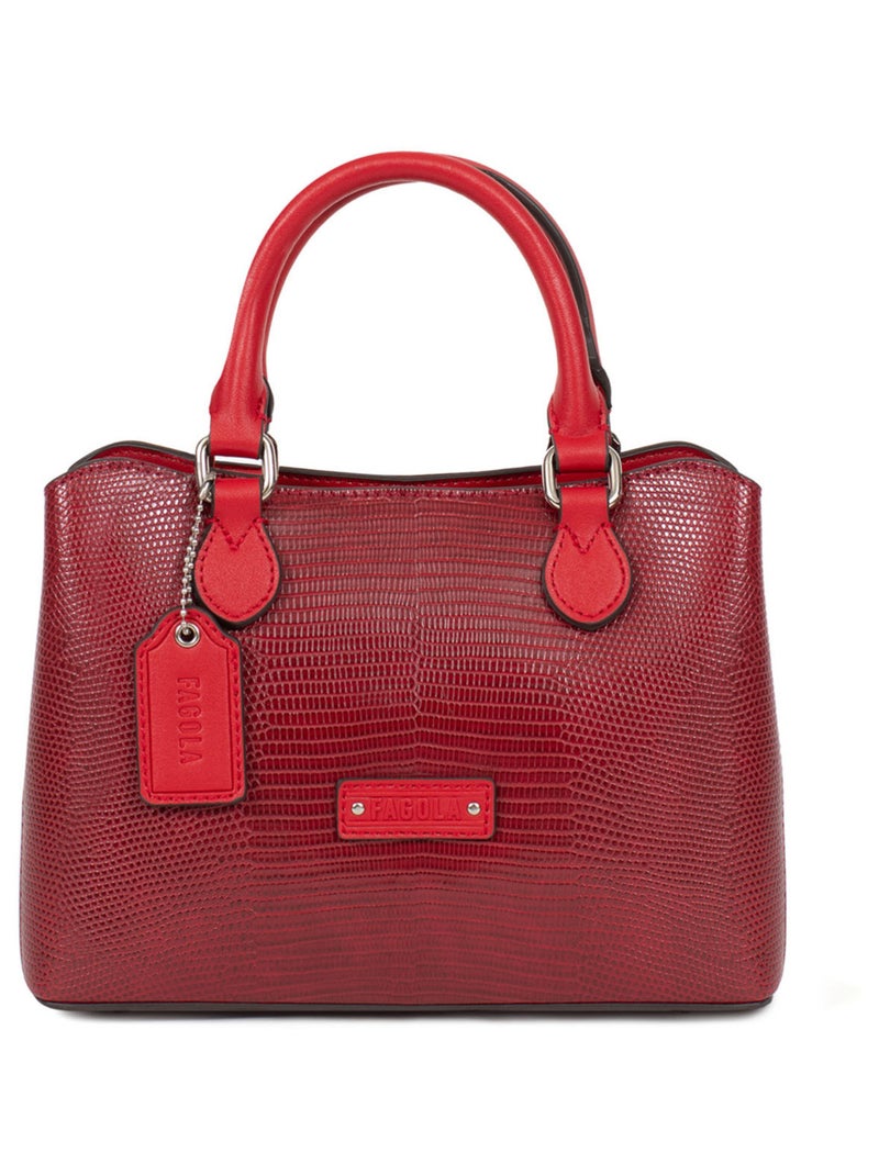 Sac porté main 2 poignées Maria Femme Rouge carmin - Kiabi