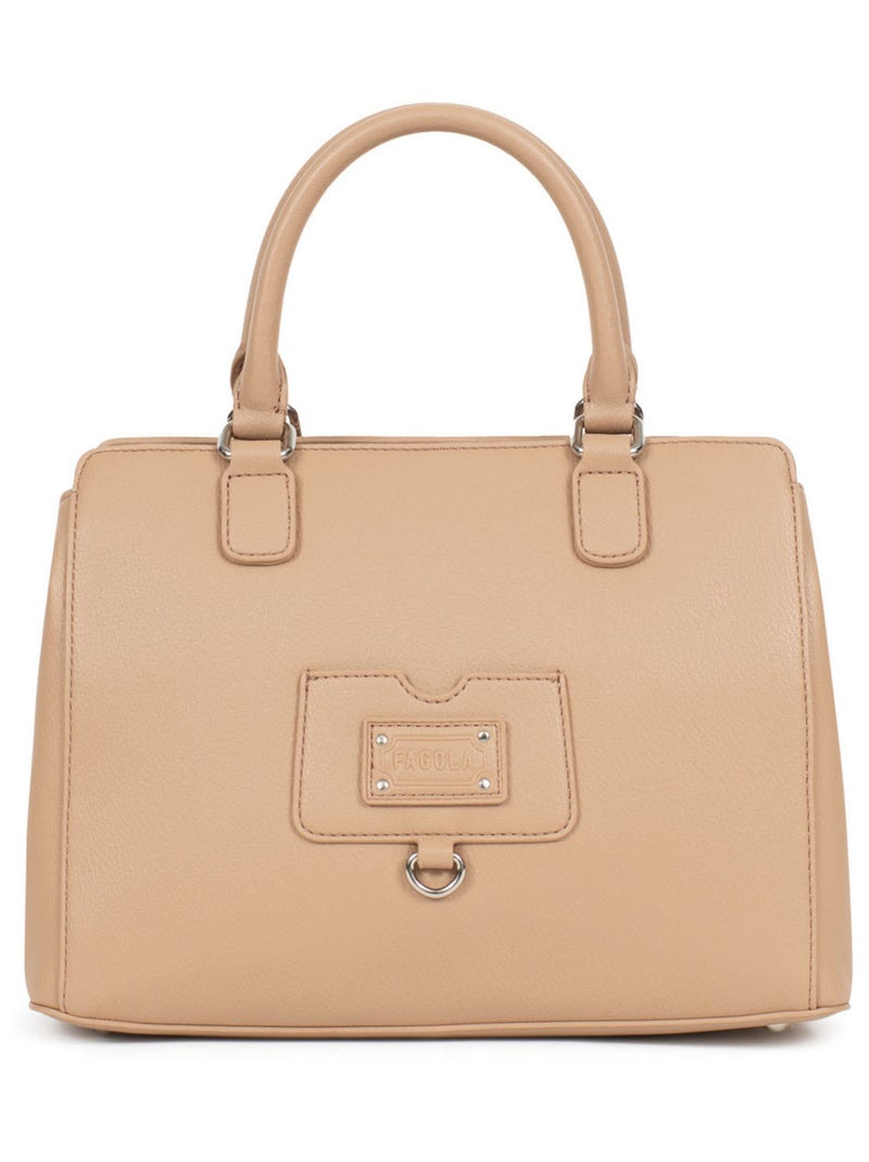 Sac porté main 2 poignées Marron clair - Kiabi