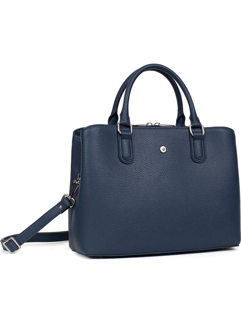 Sac porté main 2 poignées MAYA Bleu marine - Kiabi