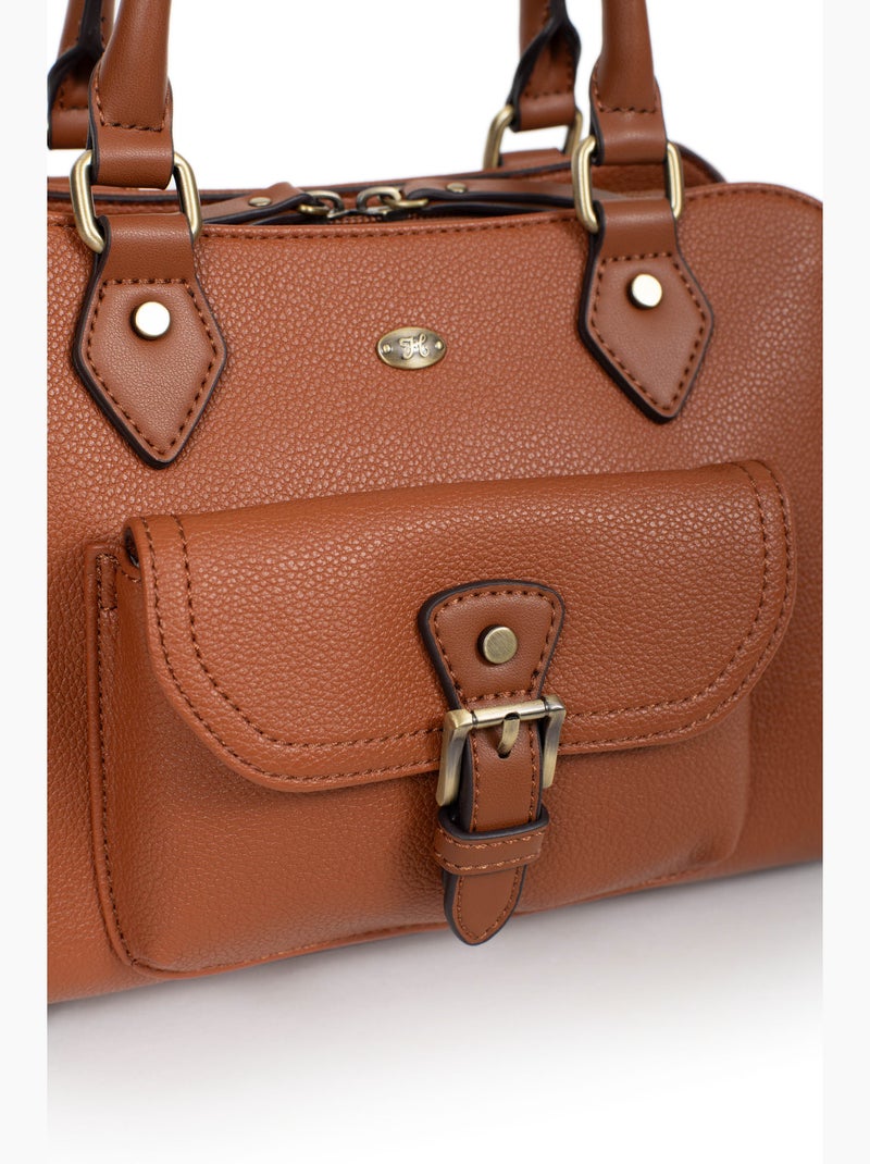 Sac porté main 2 poignées RONDA Cognac - Kiabi