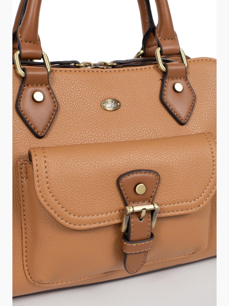 Sac porté main 2 poignées RONDA Marron clair - Kiabi