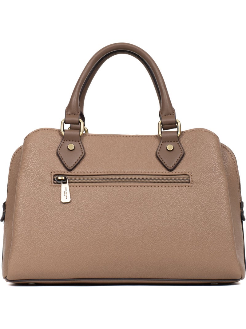 Sac porté main 2 poignées RONDA Taupe - Kiabi
