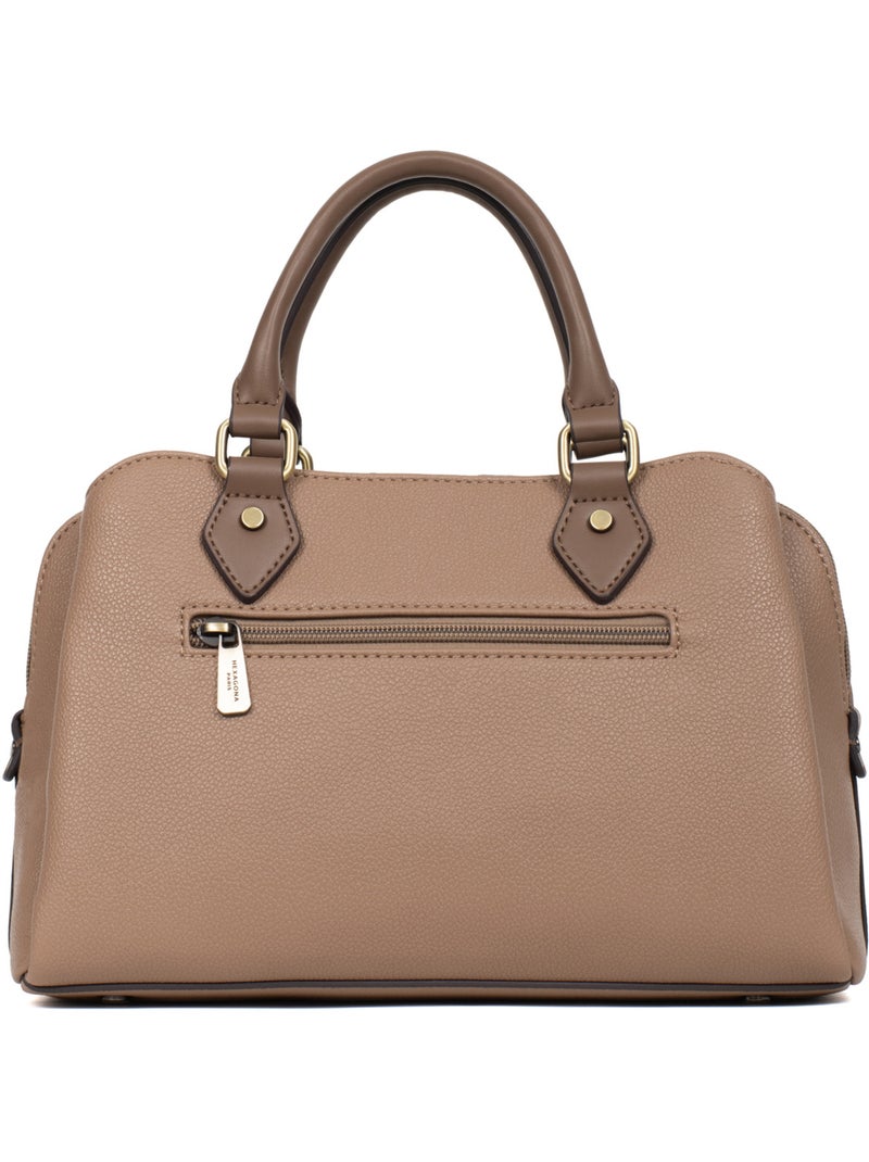 Sac porté main 2 poignées RONDA Taupe - Kiabi