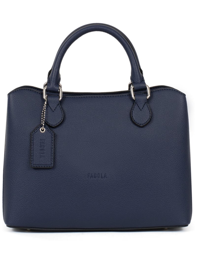 Sac porté main 2 poignées Stella Femme Bleu marine - Kiabi