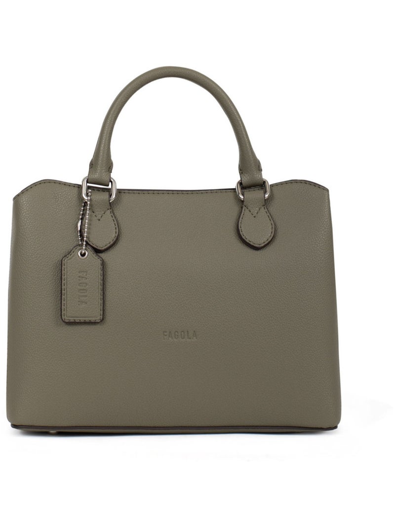 Sac porté main 2 poignées Stella Femme Kaki - Kiabi