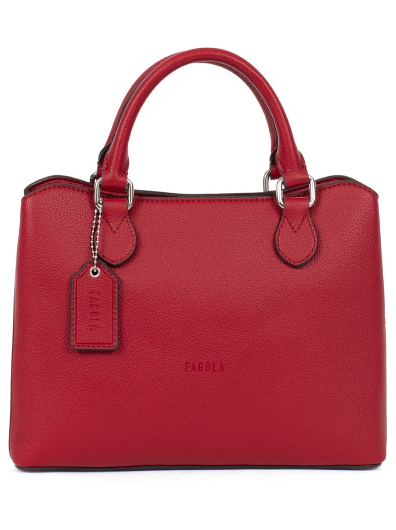 Sac porté main 2 poignées Stella Femme Rouge carmin - Kiabi