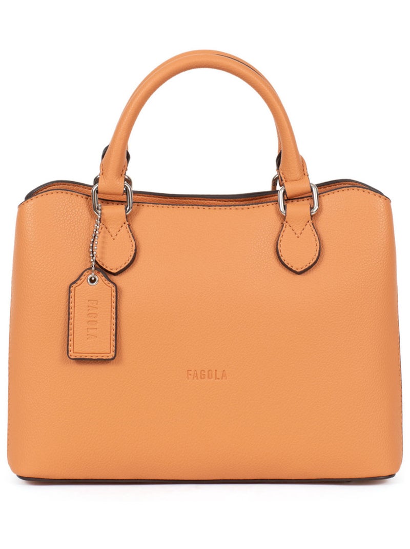 Sac porté main 2 poignées Stella Femme Saumon - Kiabi