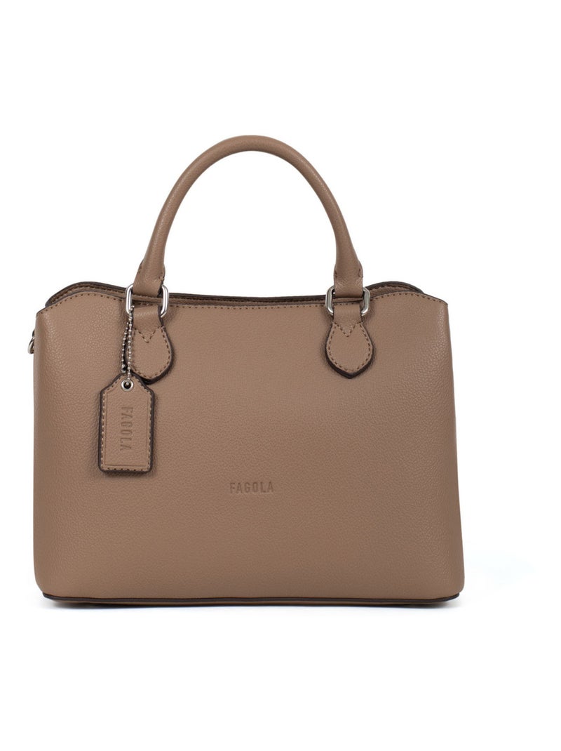 Sac porté main 2 poignées Stella Femme Taupe - Kiabi