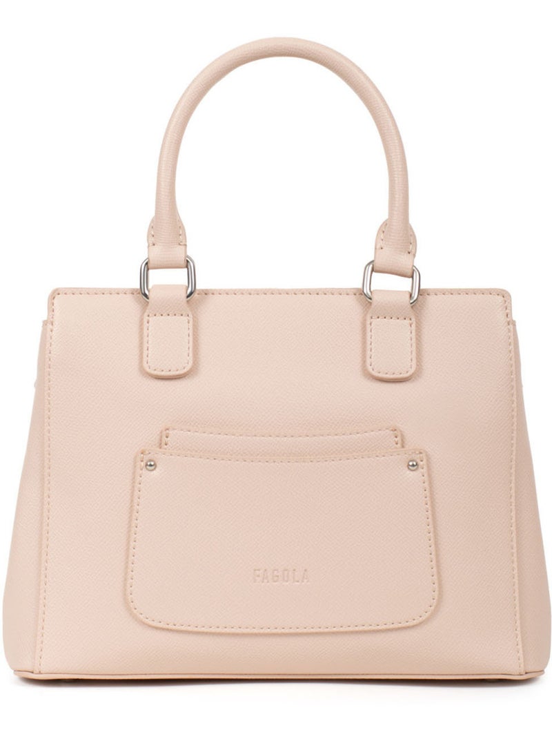 Sac porté main 2 poignées Tessa Femme Beige/Rose - Kiabi