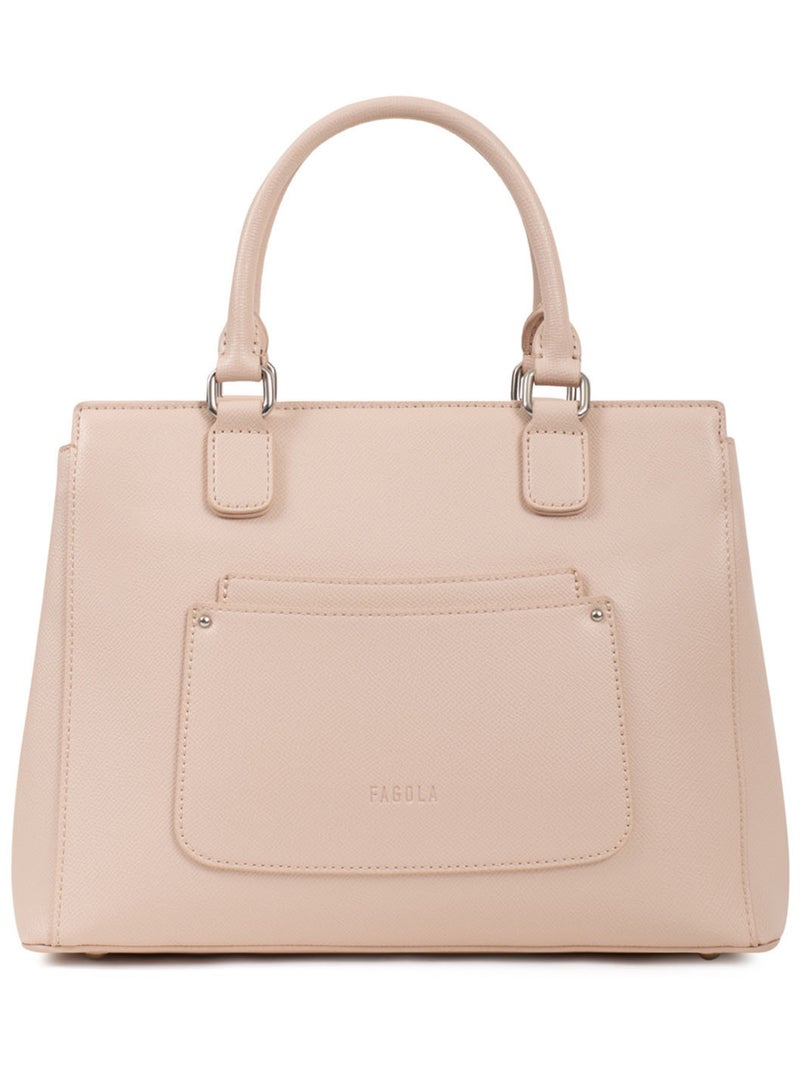 Sac porté main 2 poignées Tessa Femme Beige/Rose - Kiabi