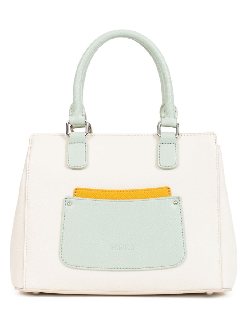 Sac porté main 2 poignées Tessa Femme Blanc Multicolore - Kiabi
