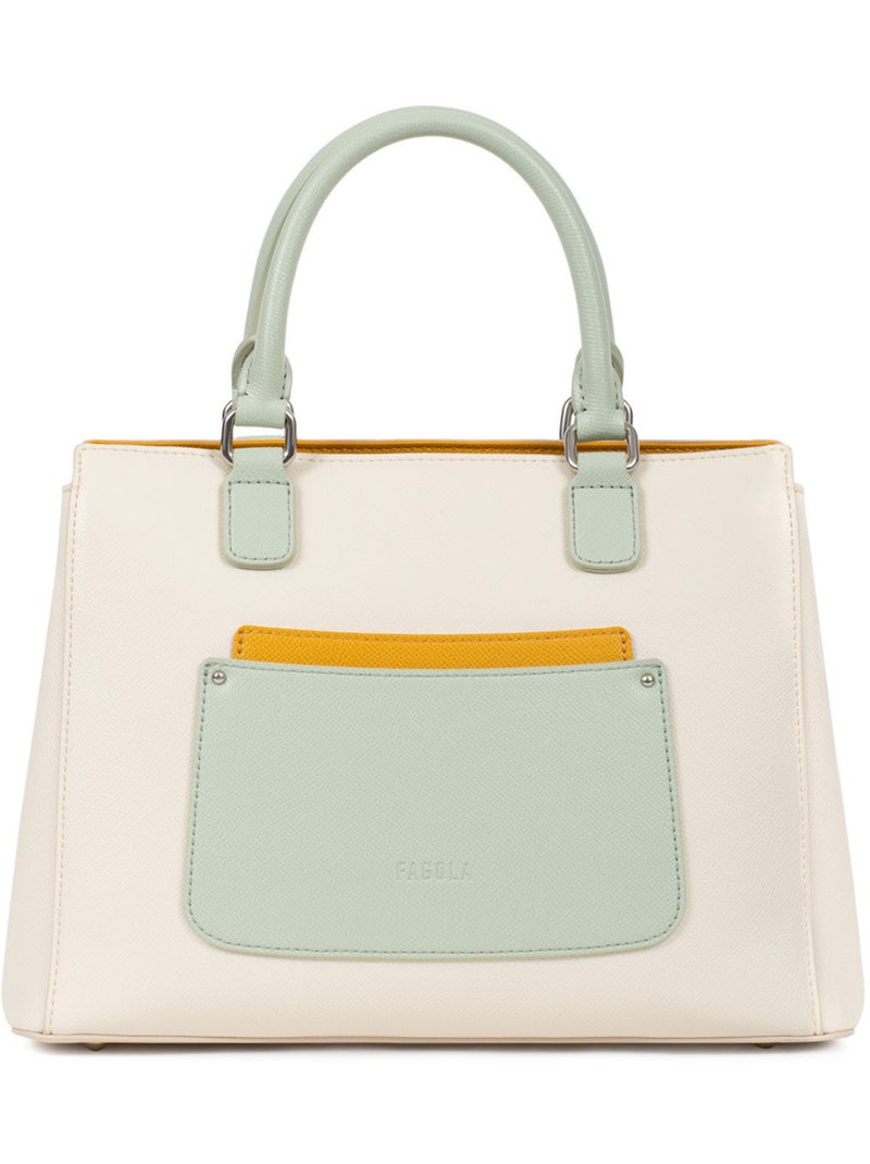 Sac porté main 2 poignées Tessa Femme Blanc Multicolore - Kiabi