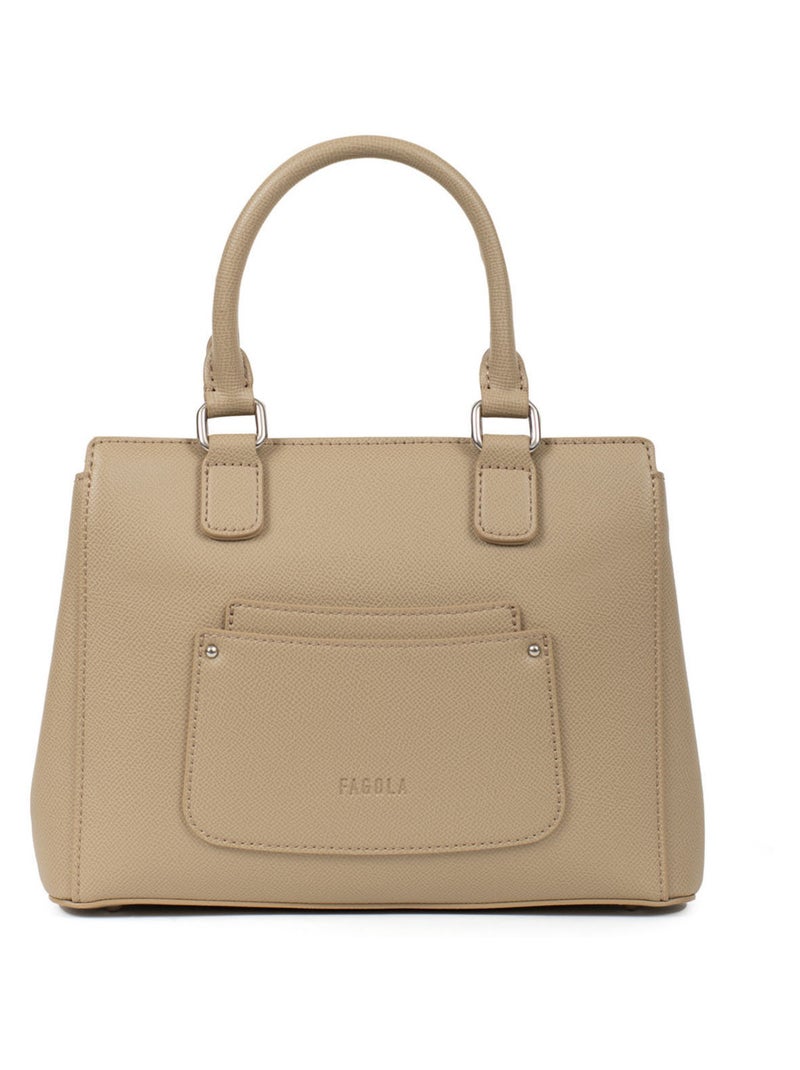Sac porté main 2 poignées Tessa Femme Marron foncé - Kiabi