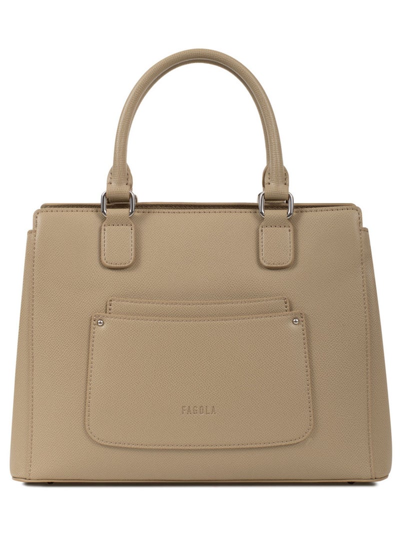 Sac porté main 2 poignées Tessa Femme Marron foncé - Kiabi