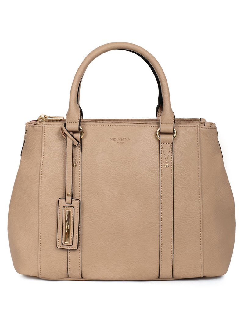 Sac porté main 2 poignées TOSCANE Beige sable - Kiabi