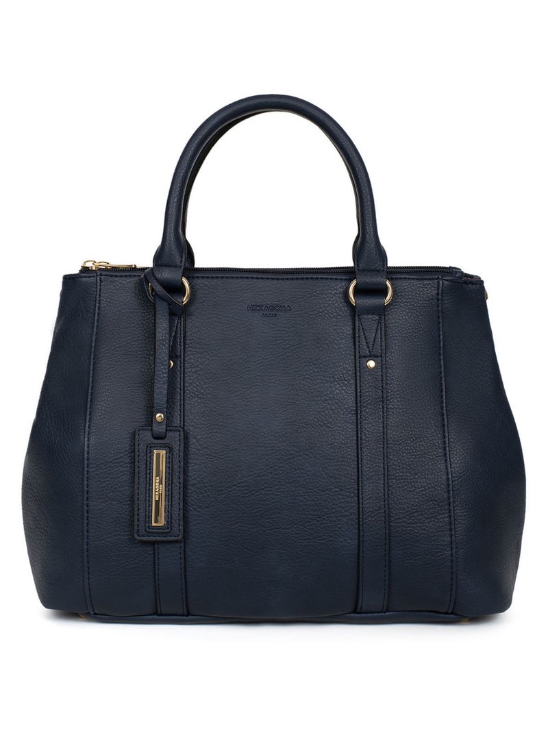 Sac porté main 2 poignées TOSCANE Bleu marine - Kiabi