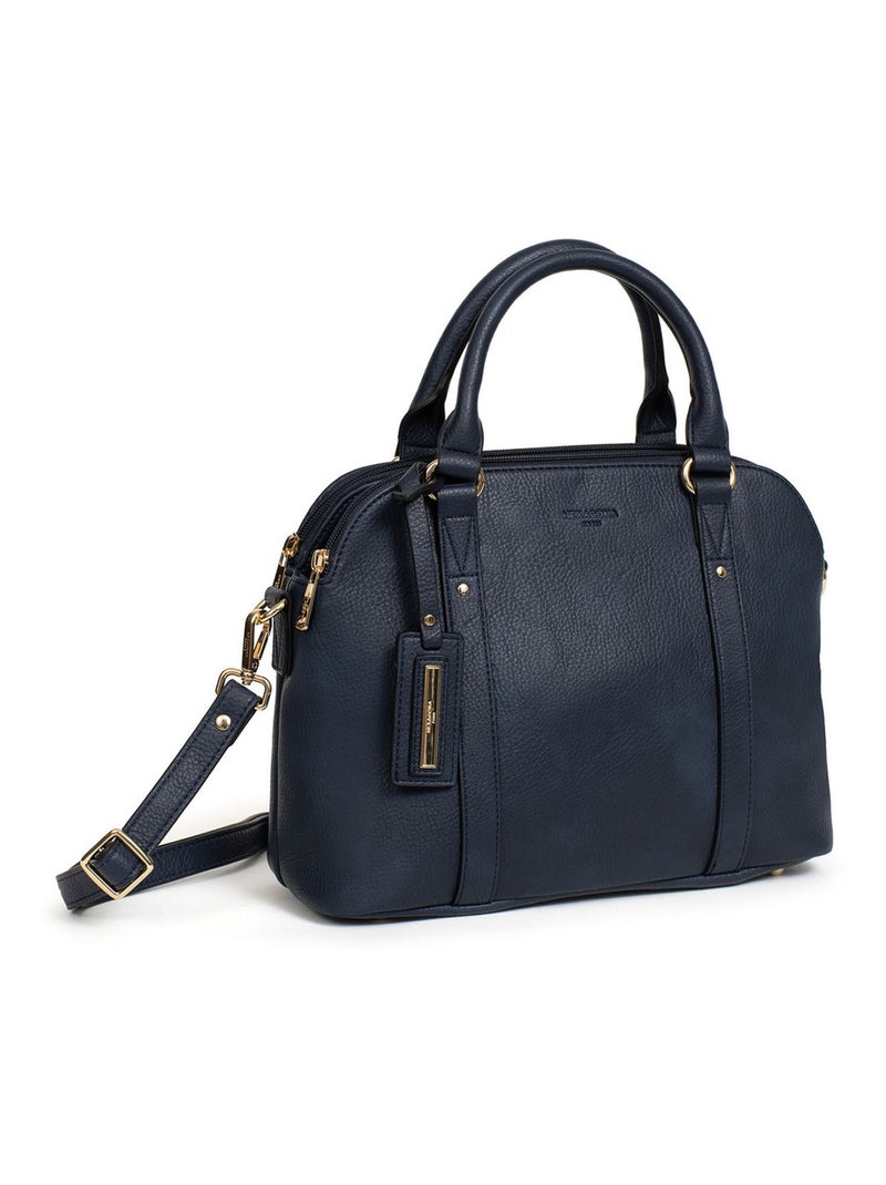 Sac porté main 2 poignées TOSCANE Bleu marine - Kiabi