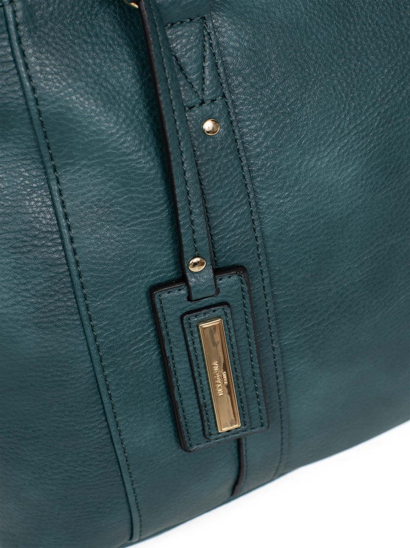 Sac porté main 2 poignées TOSCANE Bleu pétrole - Kiabi