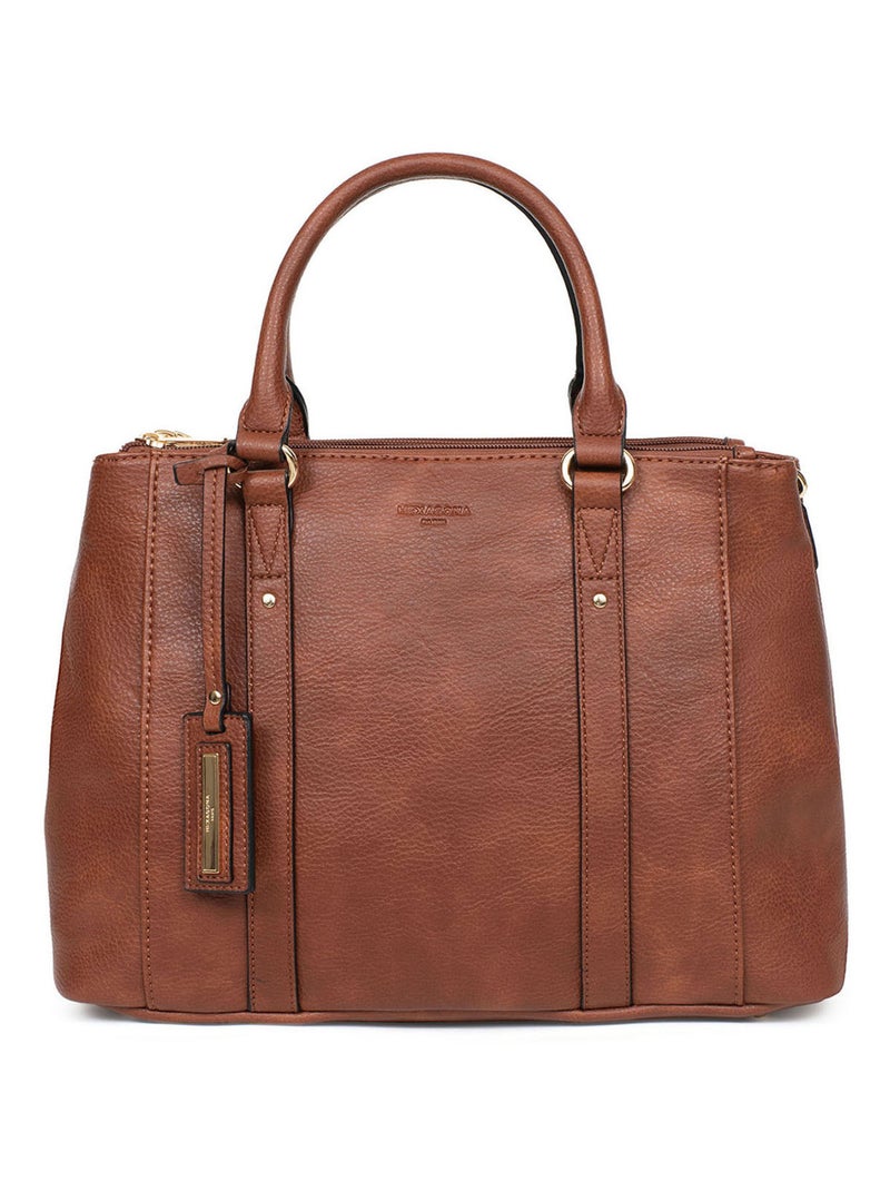 Sac porté main 2 poignées TOSCANE Marron foncé - Kiabi