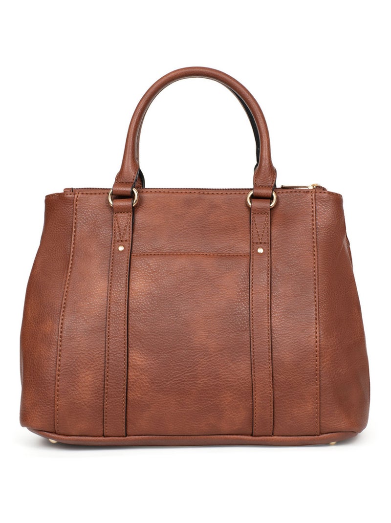Sac porté main 2 poignées TOSCANE Marron foncé - Kiabi