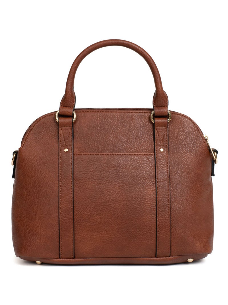 Sac porté main 2 poignées TOSCANE Marron foncé - Kiabi