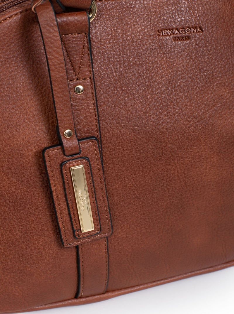 Sac porté main 2 poignées TOSCANE Marron foncé - Kiabi