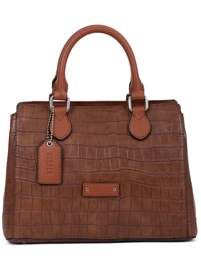 Sac porté main 2 poignées Véra Femme Marron - Kiabi