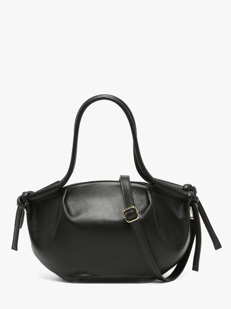 Sac porté main caviar cuir milano cuir de vachette Noir Noir - Kiabi