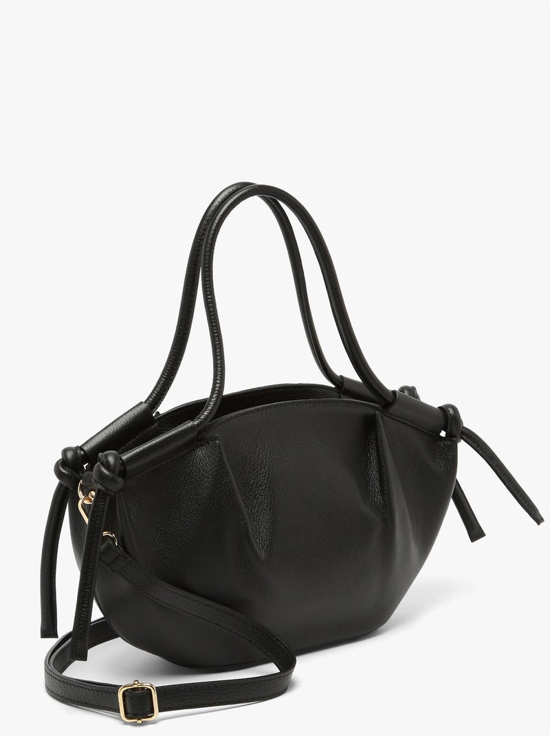Sac porté main caviar cuir milano cuir de vachette Noir Noir - Kiabi