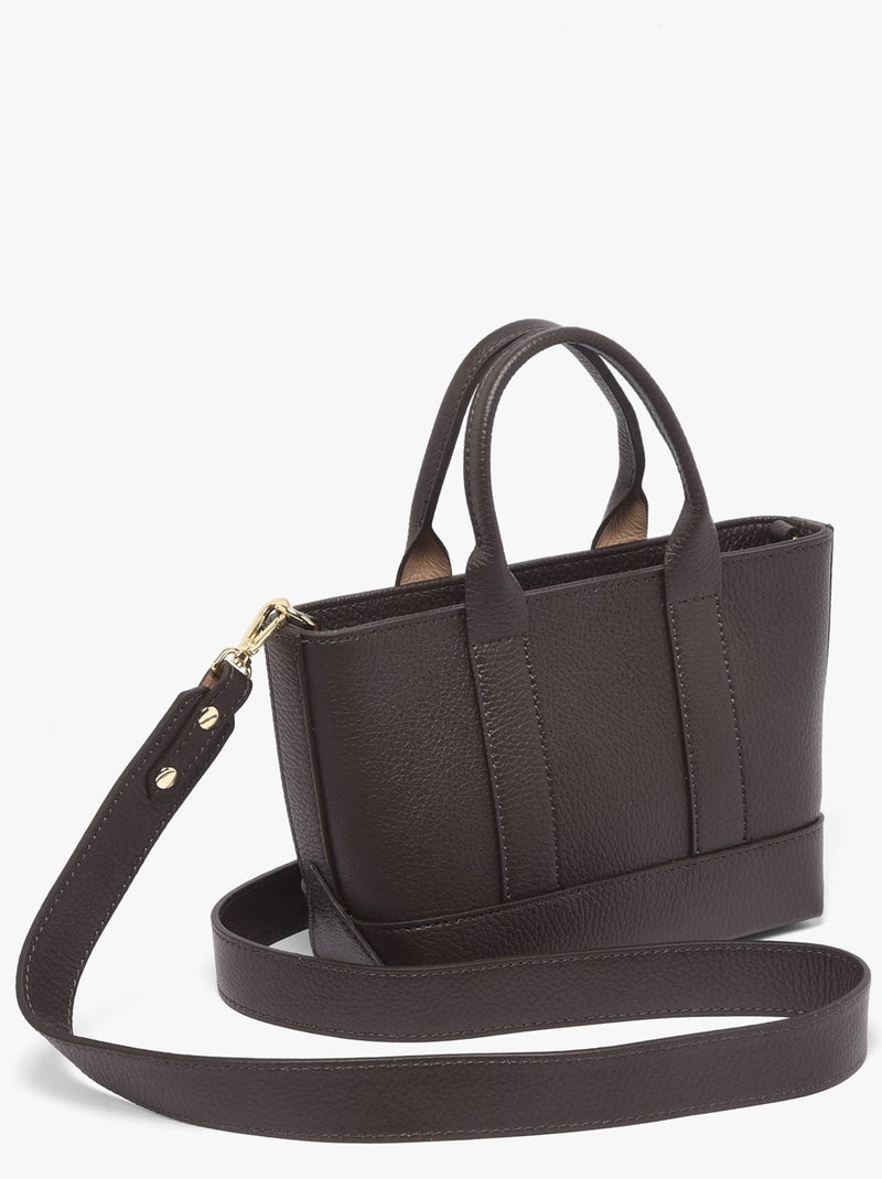 Sac porté main caviar cuir milano cuir de vachette Noir Rouge Noir - Kiabi