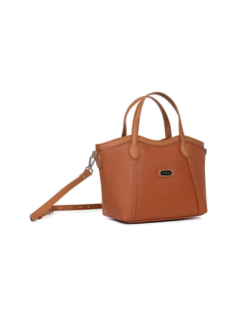 Sac porté main ciara | fagola Marron caramel - Kiabi