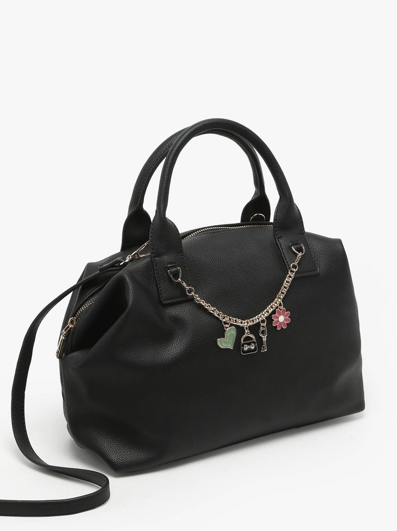 Sac Porté Main Girly Torrow Toile Enduite Noir - Kiabi