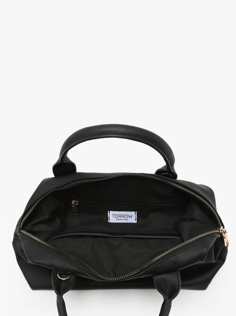Sac Porté Main Girly Torrow Toile Enduite Noir - Kiabi