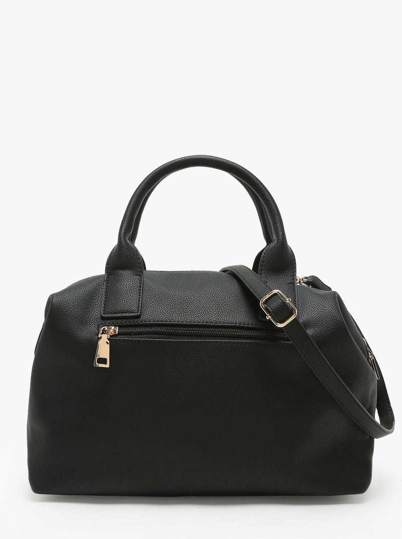 Sac Porté Main Girly Torrow Toile Enduite Noir - Kiabi