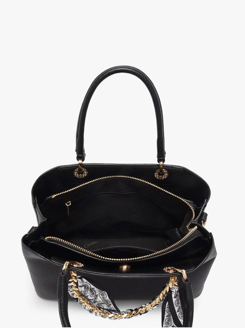 Sac porté main grained gallantry toile enduite Noir - Kiabi
