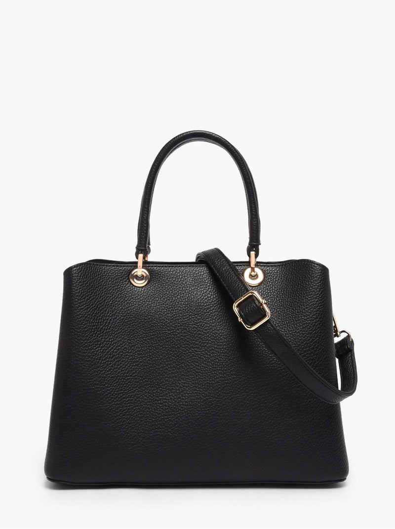 Sac porté main grained gallantry toile enduite Noir - Kiabi