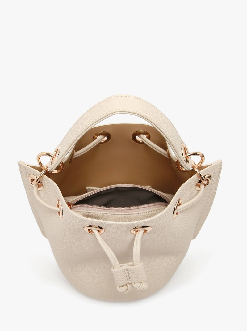 Sac Porté Main Grained Miniprix Toile Enduite Beige - Kiabi