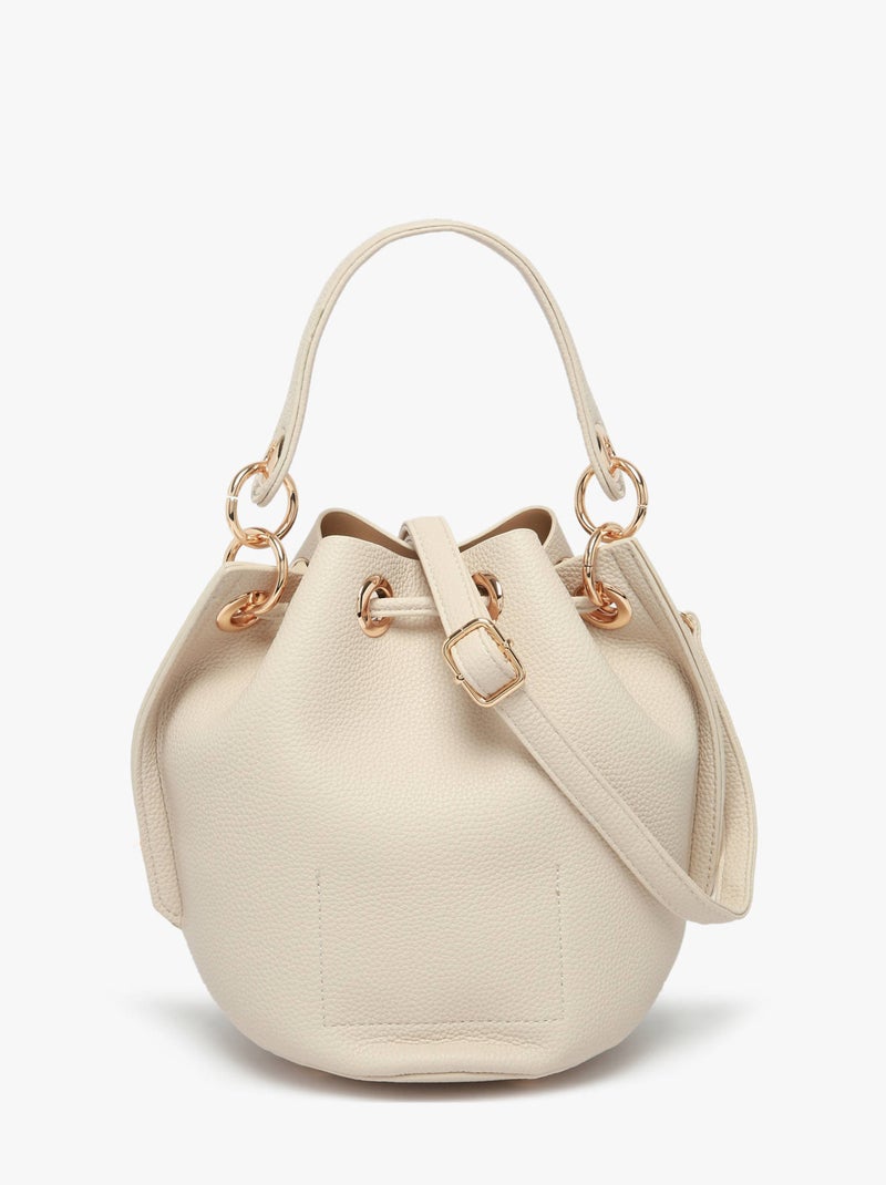 Sac Porté Main Grained Miniprix Toile Enduite Beige - Kiabi