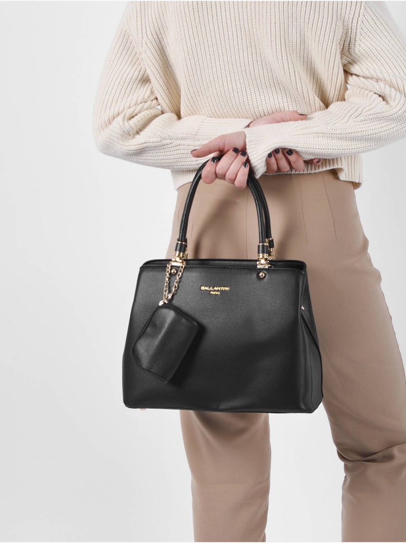 Sac porté main sable gallantry toile enduite Noir - Kiabi